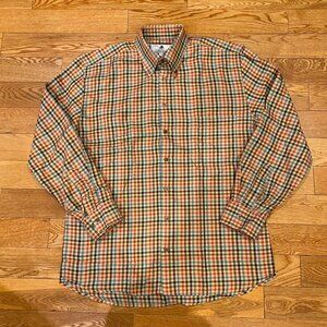 Carroll & Co Shirt Vintage Mens Large Button Down Multicolor Long Sleeve Plaid